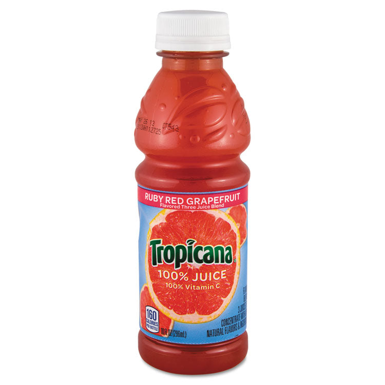 Tropicana - 100% Juice, Ruby Red Grapefruit, 10oz Bottle, 24/Carton