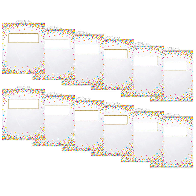 ASHLEY PRODUCTIONS - Hanging Confetti Pattern Storage/Book Bag, 10.5" x 12.5", 6 Per Pack, 2 Packs