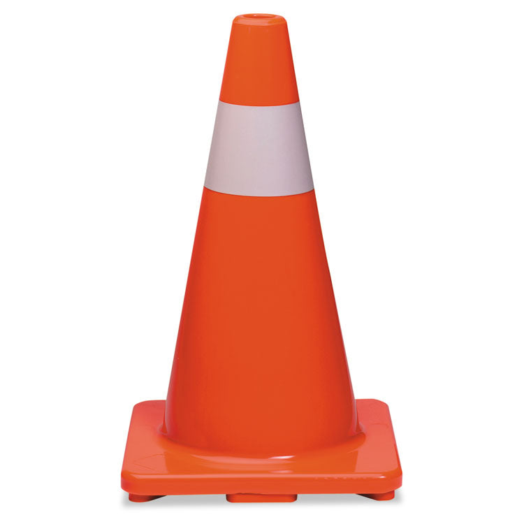 Tatco - Traffic Cone, 10 x 10 x 18, Orange/Silver