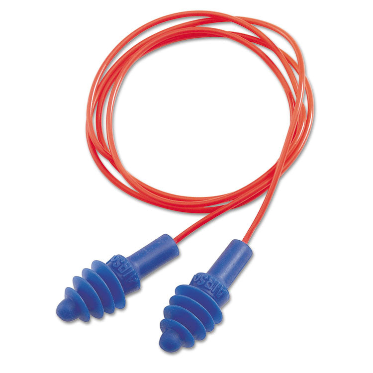 Howard Leight by Honeywell - DPAS-30R AirSoft Multiple-Use Earplugs, 27NRR, Red Polycord, Blue, 100/Box