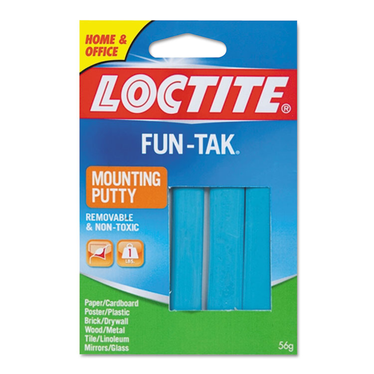 Loctite - Fun-Tak Mounting Putty, Repositionable and Reusable, 6 Strips, 2 oz