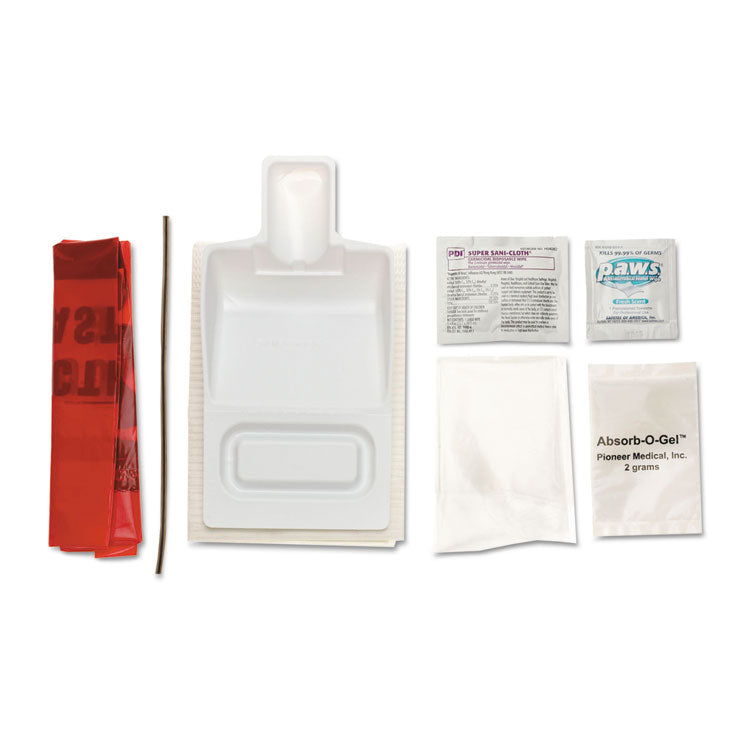 Medline - Biohazard Fluid Clean-Up Kit, 10.3 x 1.6 x 10.5, 7 Pieces, Synthetic-Fabric Bag