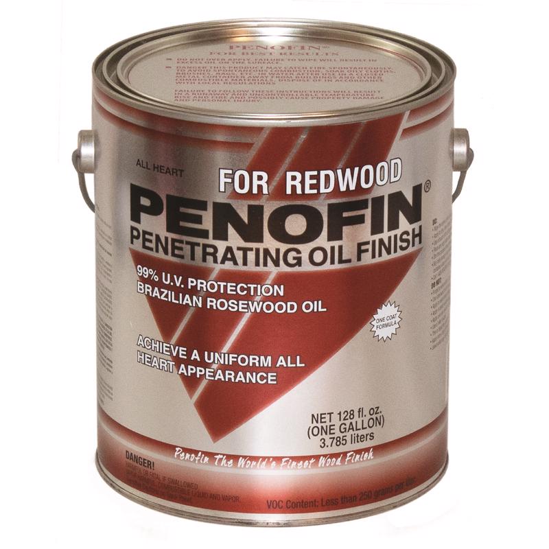 PENOFIN - Penofin All Heart Transparent Redwood Oil-Based Penetrating Wood Stain 1 gal - Case of 4