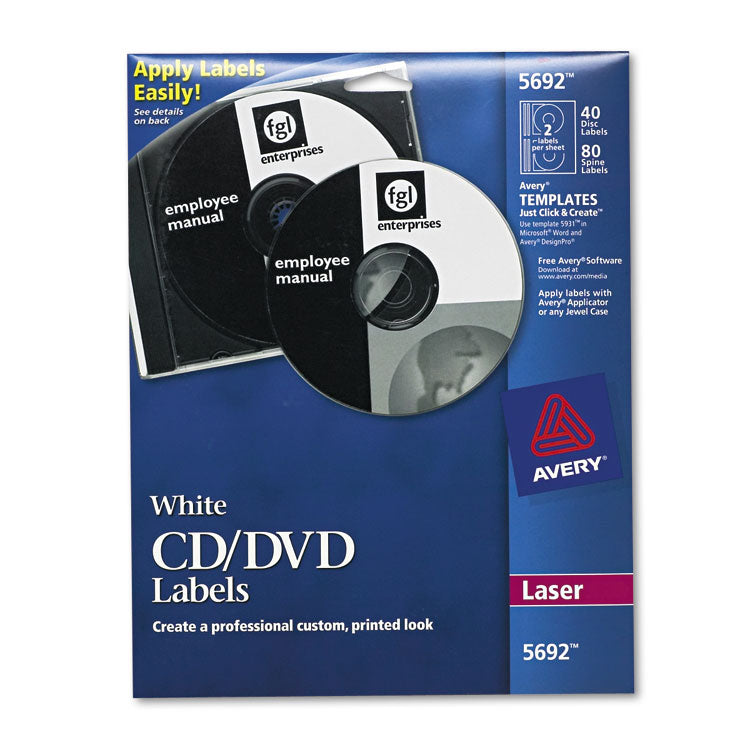 Avery - Laser CD Labels, Matte White, 40/Pack