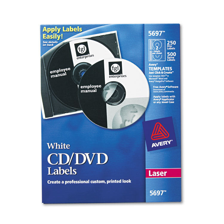 Avery - Laser CD Labels, Matte White, 250/Pack