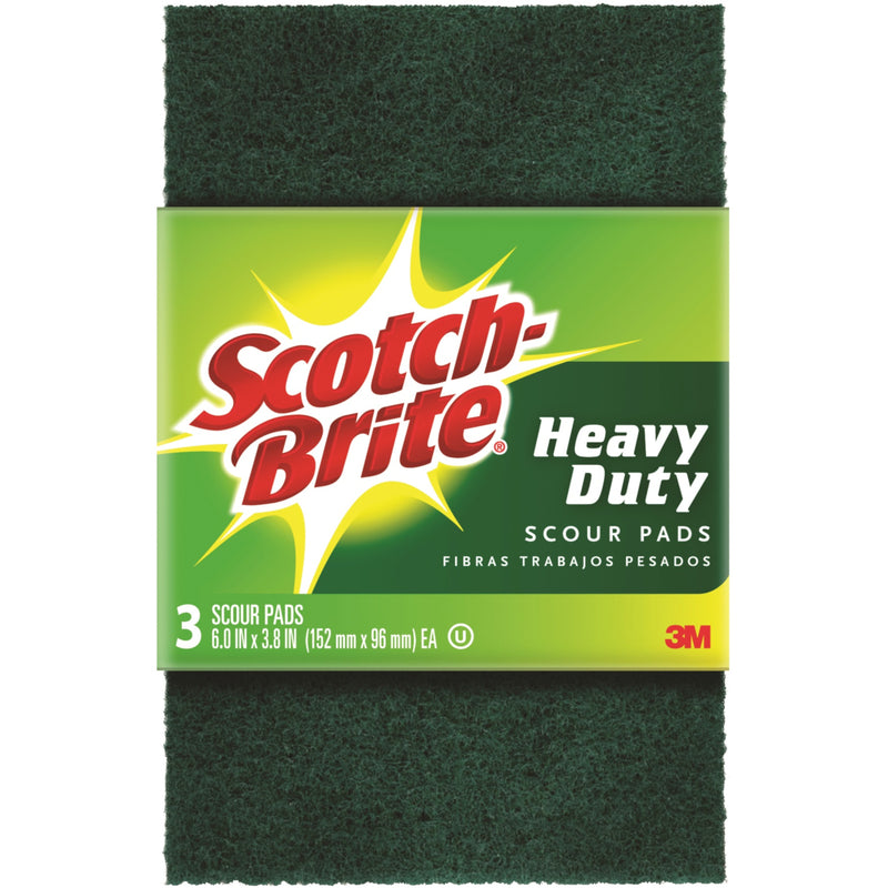 SCOTCH-BRITE - Scotch-Brite Heavy Duty Scouring Pad For All Purpose 6 in. L 3 pk - Case of 10