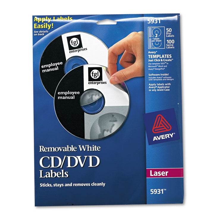 Avery - Laser CD Labels, Matte White, 50/Pack