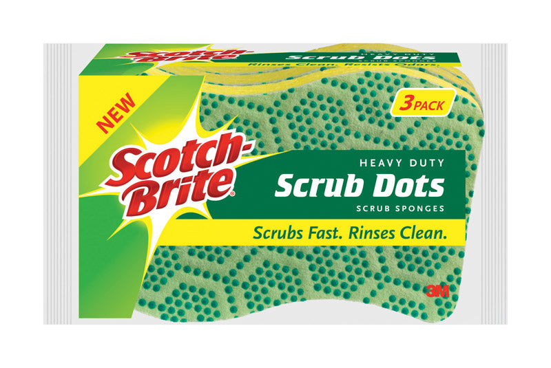 3M - Scotch-Brite Heavy Duty Sponge For Pots and Pans 2.6 in. L 3 pk