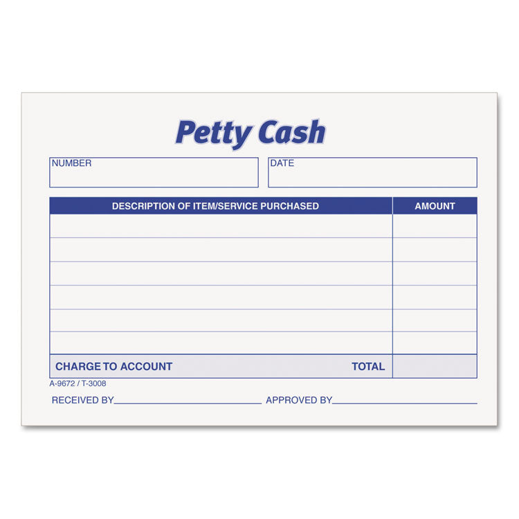TOPS - Received of Petty Cash Slips, 3.5 x 5, 1/Page, 50/Pad, 12 Pads/Pack