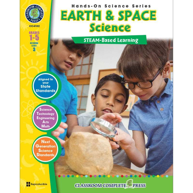 CLASSROOM COMPLETE PRESS - Hands-On STEAM - Earth & Space Science Resource Book, Grade 1-5