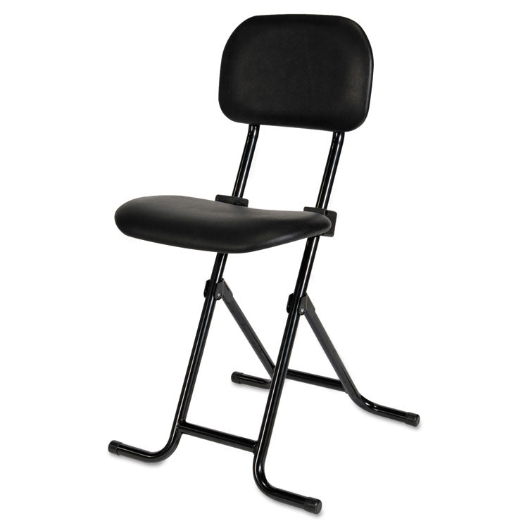 Alera - Alera IL Series Height-Adjustable Folding Stool, Supports Up to 300 lb, 27.5" Seat Height, Black