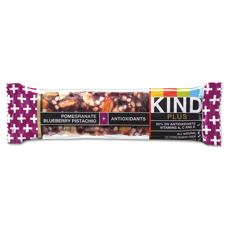 KIND - Plus Nutrition Boost Bar, Pom. Blueberry Pistachio/Antioxidants, 1.4 oz, 12/Box