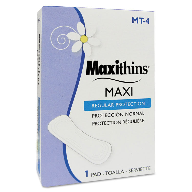 HOSPECO - Maxithins Vended Sanitary Napkins #4, Maxi, 250 Individually Boxed Napkins/Carton