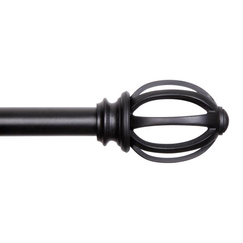 KENNEY - Kenney Fast Fit Matte Black Lilly Curtain Rod 66 in. L X 120 in. L