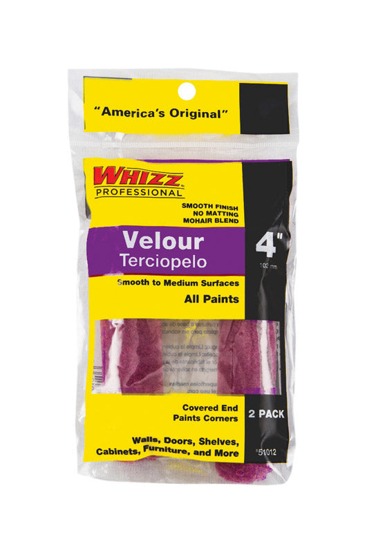 WHIZZ - Whizz Velour 4 in. W X 3/16 in. Mini Paint Roller Cover 2 pk