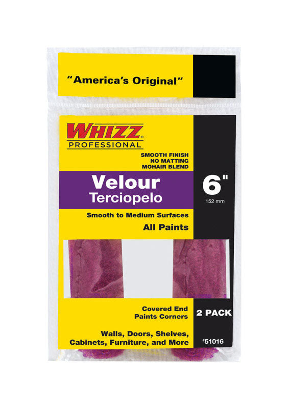 WHIZZ - Whizz Velour 6 in. W X 3/16 in. Mini Paint Roller Cover 2 pk