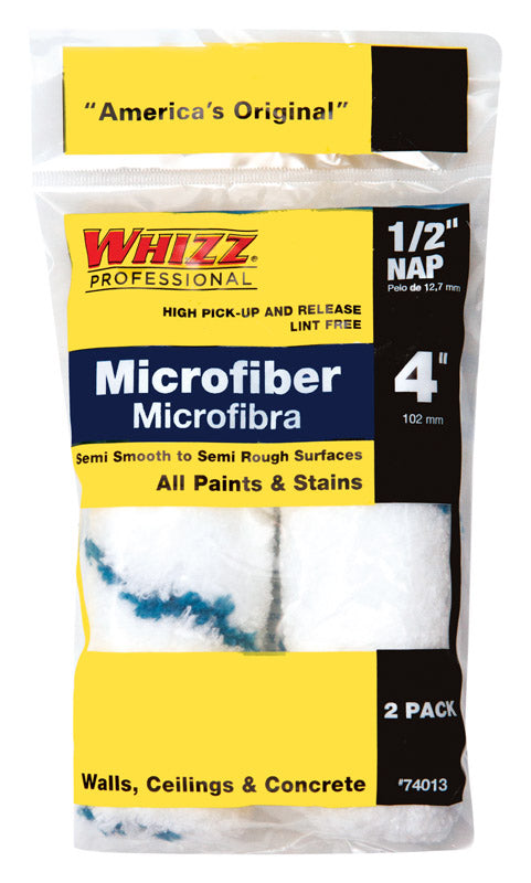 WHIZZ - Whizz Xtrasorb Microfiber 4 in. W X 1/2 in. Mini Paint Roller Cover 2 pk