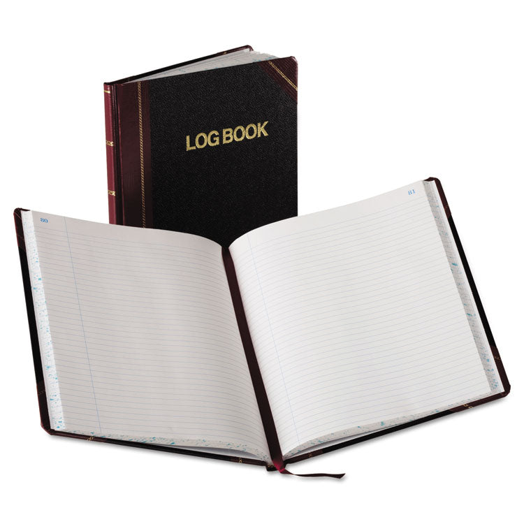 Boorum & Pease - Log Book, List-Management Format with Medium/College Rule, Black/Red Cover, (150) 10.13 x 7.78 Sheets