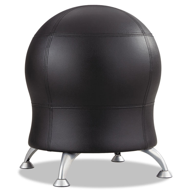 Safco - Zenergy Ball Chair, Backless, Supports Up to 250 lb, Black Vinyl Seat, Silver Base