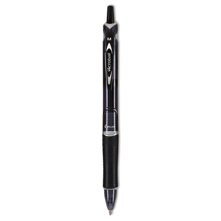 Pilot - Acroball Colors Advanced Ink Ballpoint Pen, Retractable, Medium 1 mm, Black Ink, Black Barrel