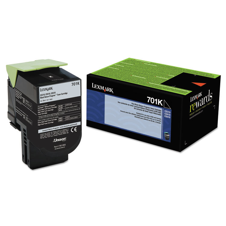 Lexmark - 70C10K0 Return Program Toner, 1,000 Page-Yield, Black