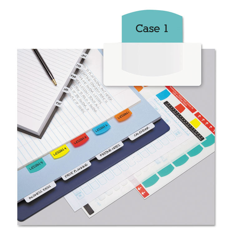 Redi-Tag - Laser Printable Index Tabs, 1/5-Cut, Assorted Colors, 1.13" Wide, 100/Pack