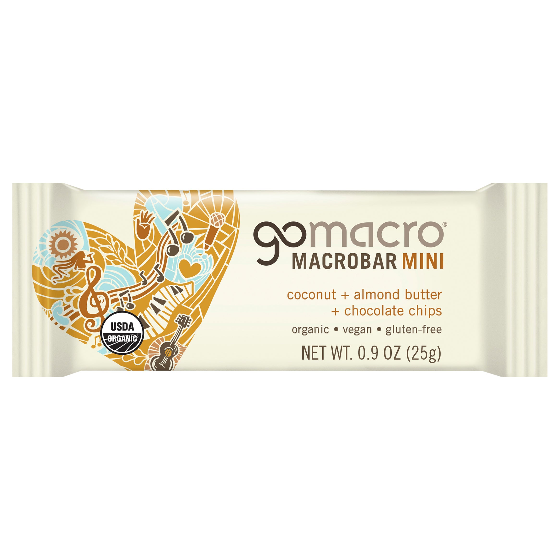 GoMacro Coconut + Almond Butter + Chocolate Chips MacroBar Mini 0.9 oz - Case of 24