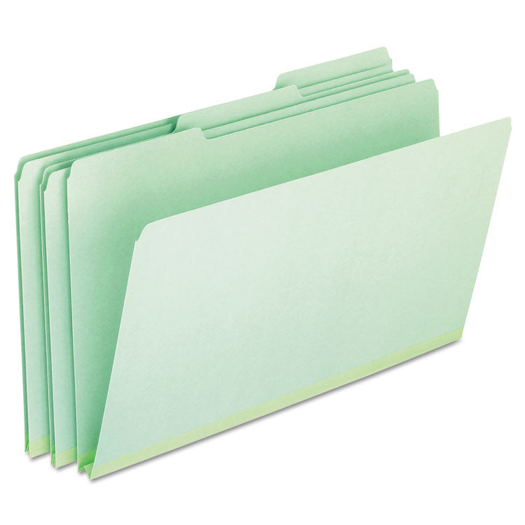 Pendaflex - Pressboard Expanding File Folders, 1/3-Cut Tabs: Assorted, Legal Size, 1" Expansion, Green, 25/Box