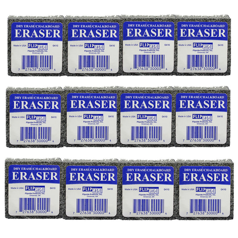FLIPSIDE PRODUCTS - Student Eraser, 2" Width, 2" Length, Pack of 12