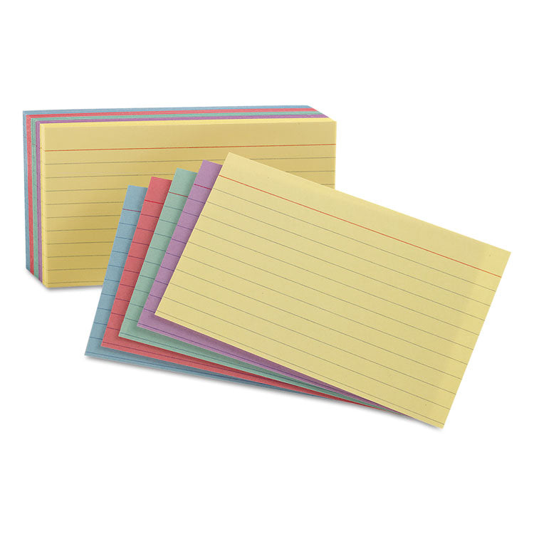 Oxford - Ruled Index Cards, 4 x 6, Blue/Violet/Canary/Green/Cherry, 100/Pack