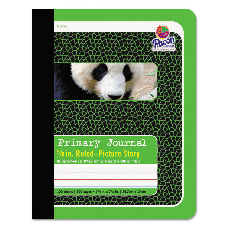 Pacon - Primary Journal, D'Nealian K, Zaner-Bloser 1, Manuscript Format, Green Cover, (100) 9.75 x 7.5 Sheets