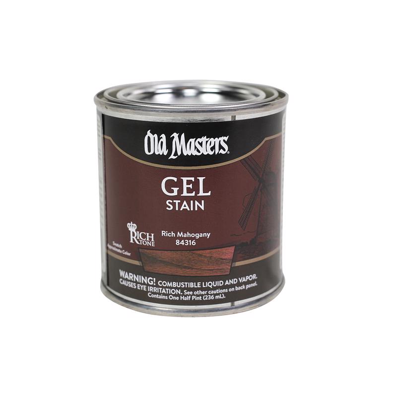 OLD MASTERS - Old Masters Semi-Transparent Rich Mahogany Oil-Based Alkyd Gel Stain 0.5 pt