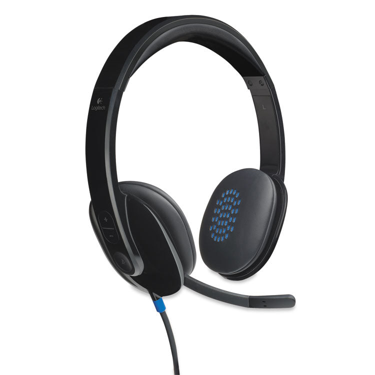 Logitech - H540 Binaural Over The Head Corded Headset, Black