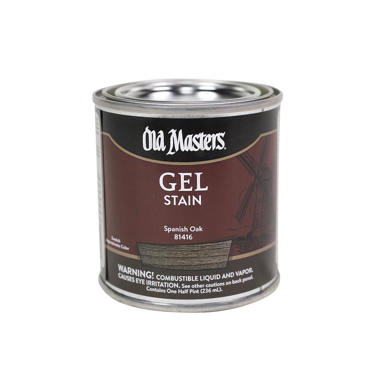 OLD MASTERS - Old Masters Semi-Transparent Spanish Oak Oil-Based Alkyd Gel Stain 0.5 pt - Case of 6