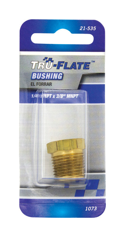 TRU-FLATE - Tru-Flate Brass Bushing 1/4 in. 3/8 in. 1 pc