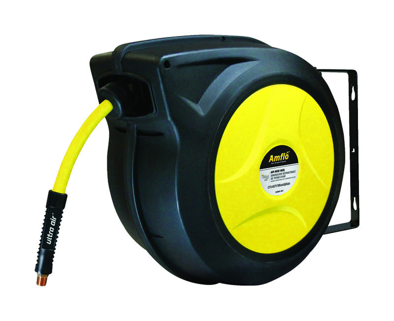 AMFLO - Amflo Ultra Air 50 ft. L X 3/8 in. D Hybrid Polymer Air Hose Reel 300 psi Black