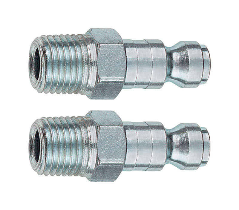 TRU-FLATE - Tru-Flate Steel 1/4 in. T-Style Plug 1/4 in. Male 2 pc