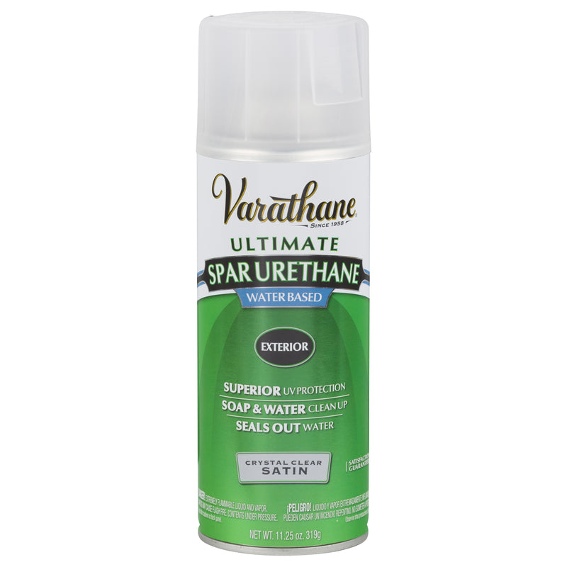 VARATHANE - Varathane Ultimate Satin Crystal Clear Water-Based Acrylic Modified Urethane Spar Urethane Spray 11. - Case of 6