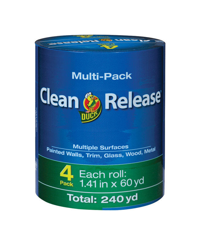 DUCK - Duck Clean Release 1.41 in. W X 60 yd L Blue Medium Strength Painter's Tape 4 pk