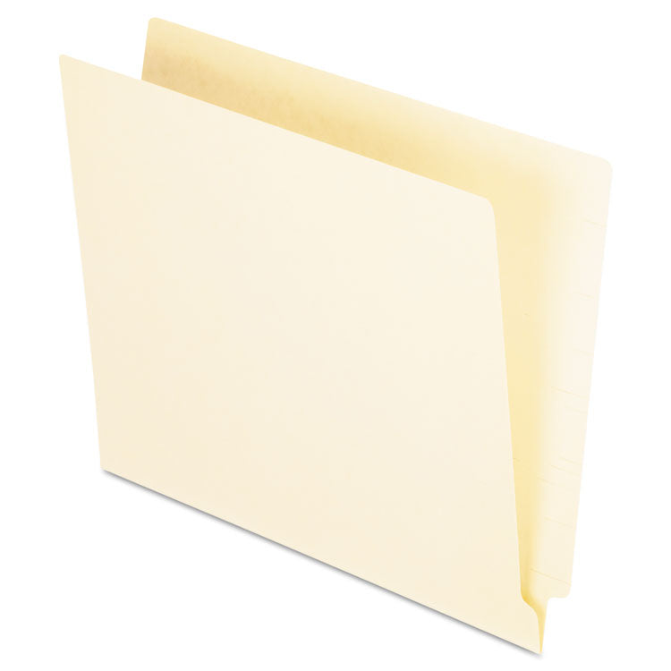 Pendaflex - Manila End Tab Folders, 9.5" High Front, Straight 1-Ply Tabs, Letter Size, Manila, 100/Box