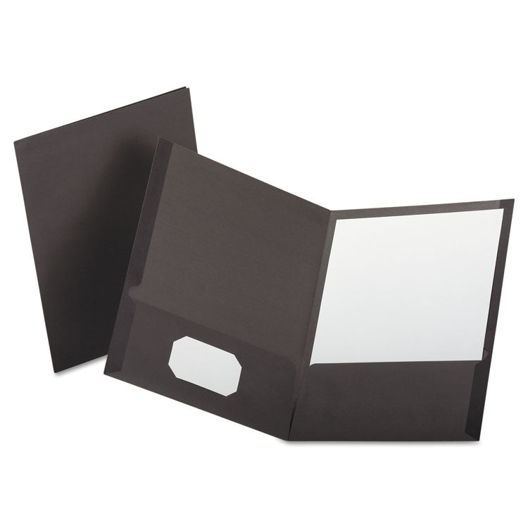 Oxford - Linen Finish Twin Pocket Folders, 100-Sheet Capacity, 11 x 8.5, Light Gray, 25/Box