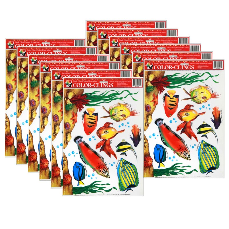 EUREKA - Fish Window Clings, 12 Sheets