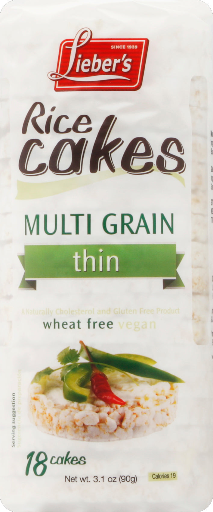 Lieber's Rice Cakes 18 ea - Case of 12