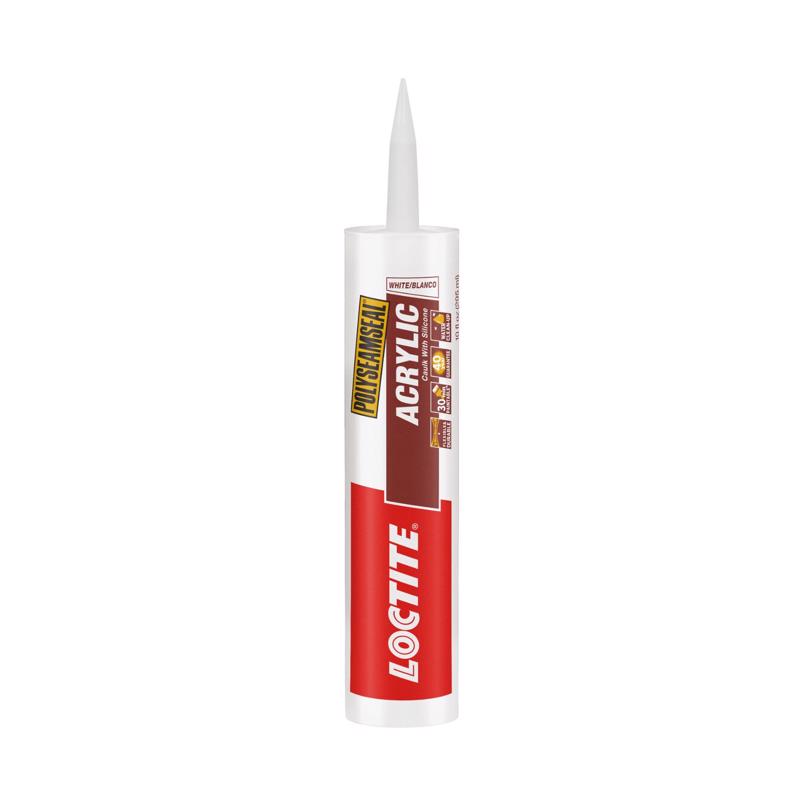 LOCTITE - Loctite Polyseamseal White Acrylic/Silicone Multipurpose Caulk Sealant 10 oz - Case of 12