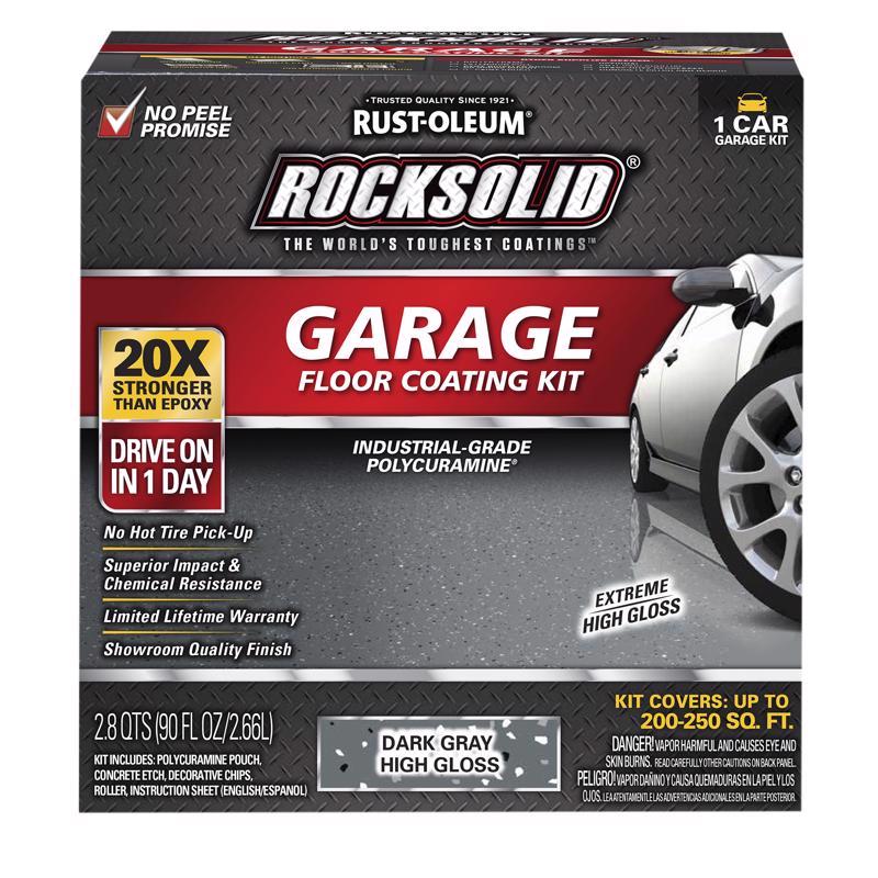 ROCKSOLID - Rust-Oleum RockSolid Dark Gray Garage Floor Coating Kit 76 oz