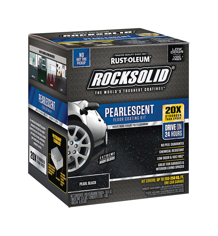 ROCKSOLID - Rust-Oleum RockSolid Pearlescent Pearl Black Epoxy Floor Paint 80 oz