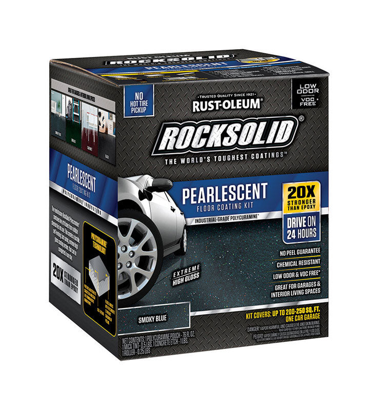 ROCKSOLID - Rust-Oleum RockSolid Pearlescent Smoky Blue Epoxy Floor Paint 80 oz