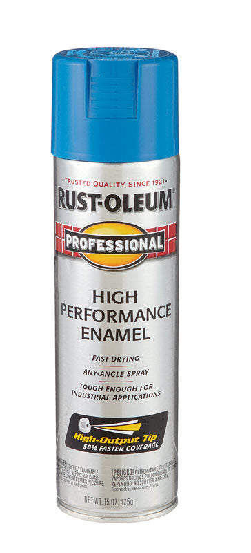 RUST-OLEUM - Rust-Oleum Professional Gloss Safety Blue Spray Paint 15 oz - Case of 6