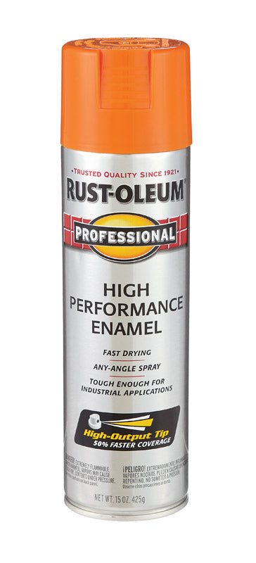 RUST-OLEUM - Rust-Oleum Professional Gloss Safety Orange Spray Paint 15 oz - Case of 6