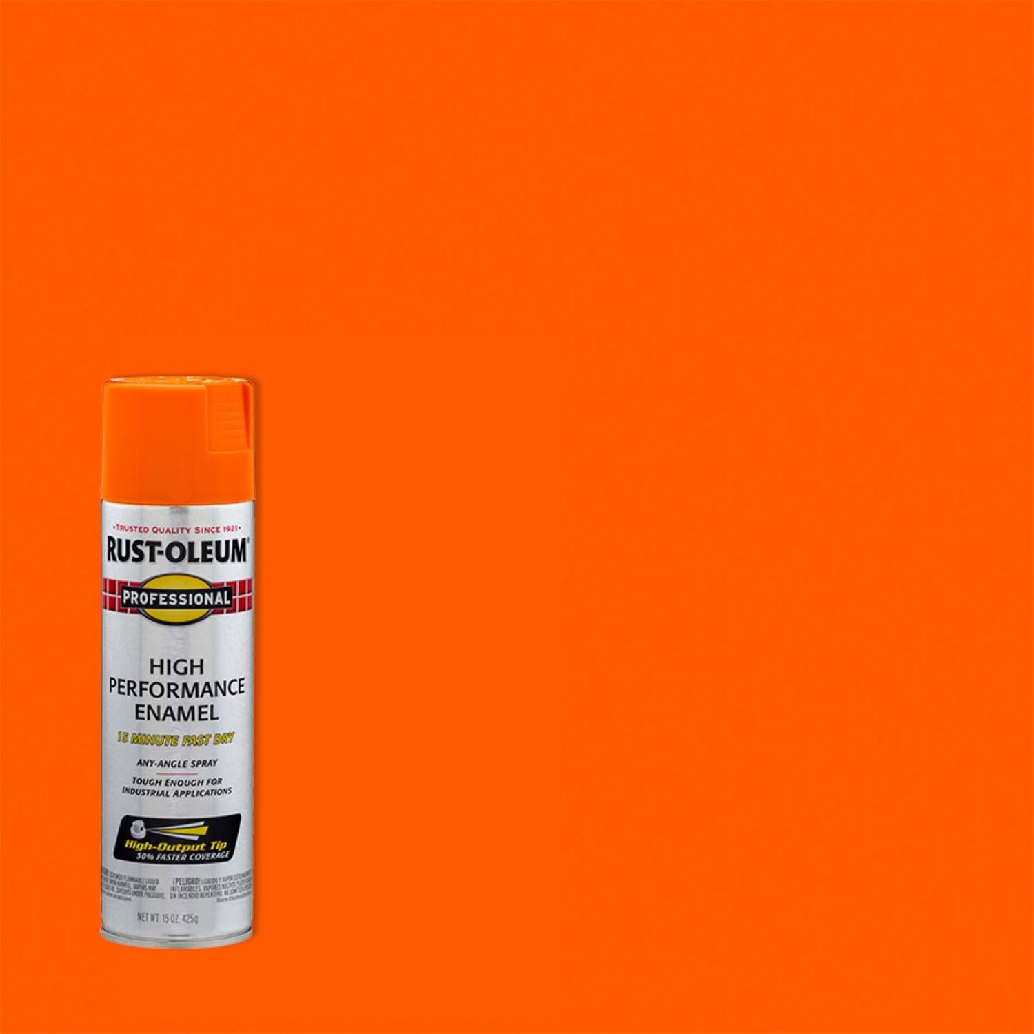 Rust-Oleum Professional Gloss Safety Orange Spray Paint 15 oz - Case of 6